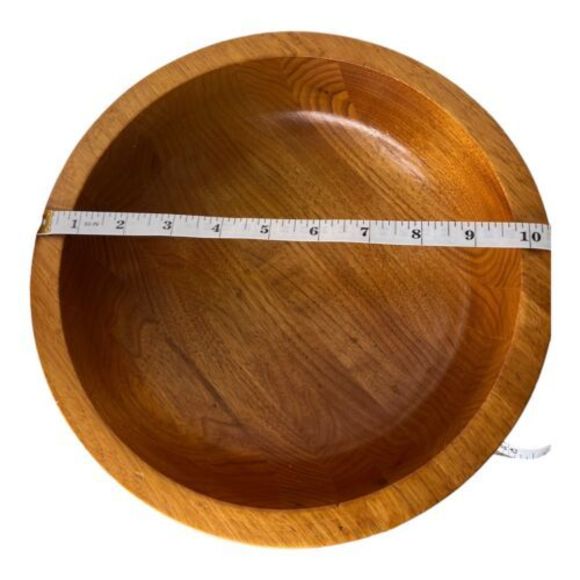 Vtg Wooden Hand Turned Collection Bowl Fruit Display with Pedestal Maple Walnut - Picture 4 of 7